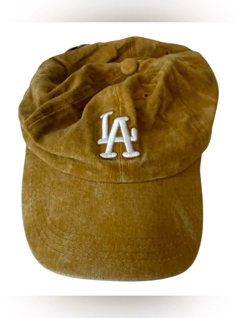 LA Dodgers Brown Dad Hat Adjustable Cotton Baseball Cap OS Vintage - Picture 2 of 6